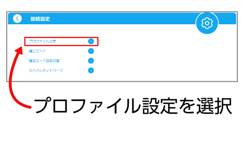 L13のプロファイル設定をタップ