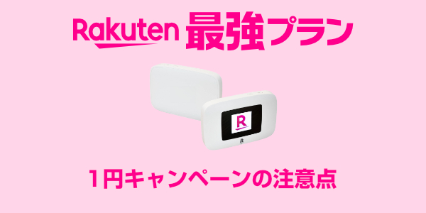 1円キャンペーンの注意点