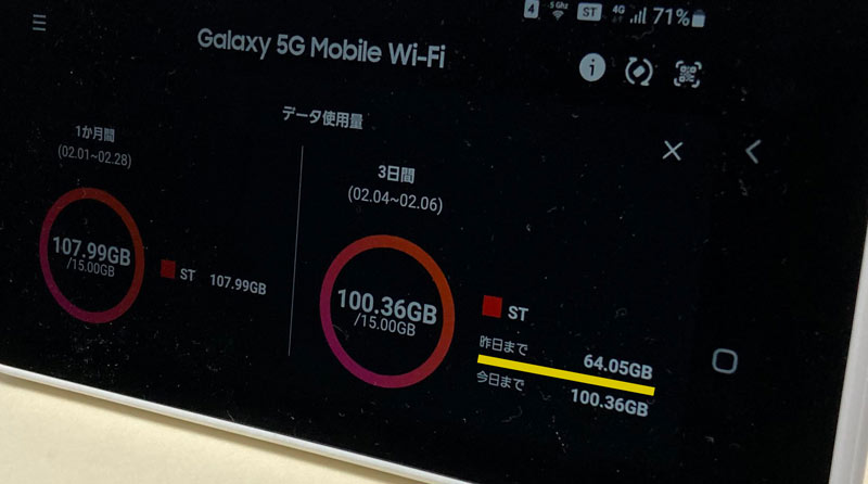 3日15制限検証 64.05GB